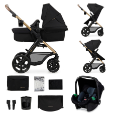 KINDERKRAFT Kočík kombinovaný Moov 2 3v1 Pure Black - penové kolesá babakocsi