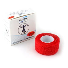 Kine-MAX Cohesive Elastic Bandage 2,5 cm × 4,5 m, piros gyógyászati segédeszköz