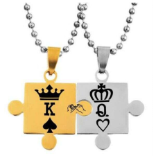 KING & Queen acél páros nyaklánc nyaklánc