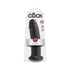 King Cock 10 - nagy tapadótalpas dildó (25cm) - fekete műpénisz, dildó