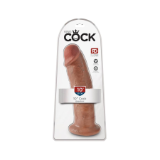 King Cock 10 - nagy tapadótalpas dildó (25cm) - sötét natúr műpénisz, dildó