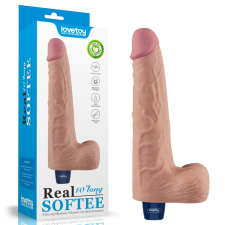 King Cock 10" REAL SOFTEE Rechargeable Vibrating Dildo(Flesh) vibrátorok