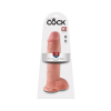 King Cock 11 - tapadótalpas, herés dildó (28cm) - natúr