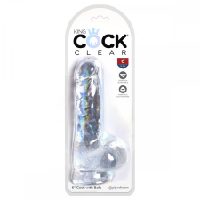King Cock Clear 6" dildó herékkel (15 cm) műpénisz, dildó