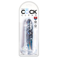  King Cock Clear 6 - tapadótalpas dildó (15cm) műpénisz, dildó