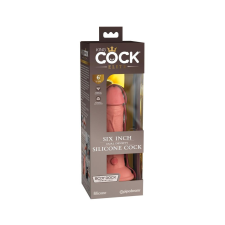 King Cock Elite 6 - tapadótalpas, élethű dildó (15cm) - natúr műpénisz, dildó