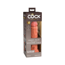 King Cock Elite 8 - tapadótalpas dildó (20cm) - sötét natúr műpénisz, dildó