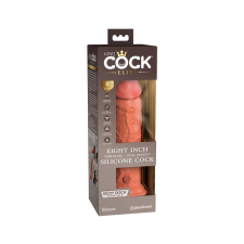 King Cock Elite 8 - tapadótalpas, élethű vibrátor 20cm (sötét natúr) vibrátorok