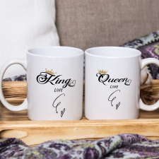 King és Queen páros bögre - Ajándék Valentin napra bögrék, csészék