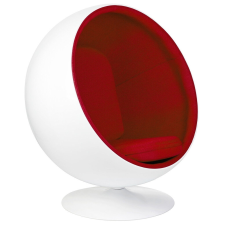 King Home Ball Forgó Fotel Üvegszálas Fehér-Piros kerti bútor