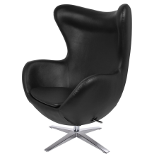  King Home Egg Széles Forgó Fotel Műbőr Fekete bútor