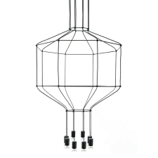 King Home Flusso 8 Geometrikus Fekete LED Függőlámpa világítás