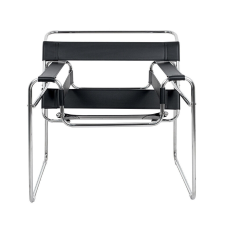  King Home IVAN Modern Fotel Műbőr Fekete Króm bútor