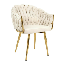 King Home King Home TRESSE Bézs Velúr Fotel Arany Lábakkal bútor