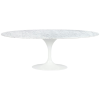 King Home TULIP ELLIPSE MARBLE CARRARA fehér asztal - ovális márványlap, fém