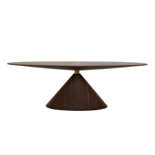  King Home UFO Ovális Diófa Étkezőasztal Arany Díszítéssel bútor