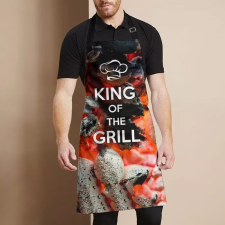  KING OF THE GRILL - nyomottmintás kötény lakástextília