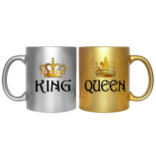 King - Queen Páros Bögre (2 db), változtatható felirattal, exkluzív színekben bögrék, csészék