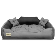 Kingdog mikroszálas ágy 55x45cm szürke-fekete szállítóbox, fekhely kutyáknak