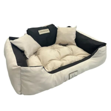 Kingdog xl bézs kutyafekhely 115x95 cm vízálló párnákkal szállítóbox, fekhely kutyáknak