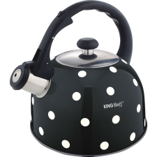 Kinghoff KH-1051 Teáskanna, Sípszóval, Fekete-Fehér Pöttyös, 2.6L (KH-1051) vízforraló és teáskanna