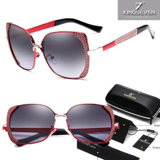 Kingseven pillangófazonú színátmenetes polarizált női napszemüveg, piros napszemüveg