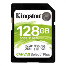 Kingston 128GB SDXC Canvas Select Plus Class 10 100R C10 UHS-I U3 V30 memóriakártya
