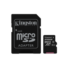 Kingston 256GB Canvas Select microSDXC UHS-I CL10 memóriakártya + Adapter memóriakártya