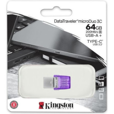  Kingston 64GB DataTraveler microDuo 3C USB 3.2 Gen 1 / USB-C pendrive lila pendrive