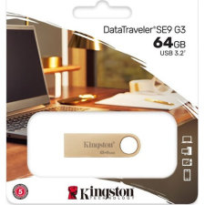  Kingston 64GB DataTraveler SE9 G3 USB-A 3.2 Gen 1 pendrive arany pendrive