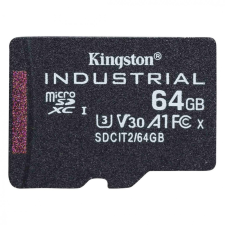 Kingston 64GB microSDXC Class 10 CL10 U3 V30 A1 Industrial adapter nélkül memóriakártya