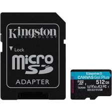 Kingston Canvas Go! Plus microSDXC 512GB + SD adapter memóriakártya