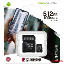 Kingston Canvas Select Plus MicroSDHC 512GB, C10 memóriakártya