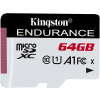 Kingston Endurance microSDXC memóriakártya, 64GB, 95/30 MB/s, C10, A1, UHS-I (SDCE/64GB)