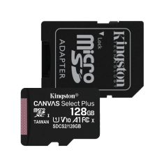  Kingston SDCS2/128GB 128GB micro SD kártya, microSDXC, Class 10 UHS-I, adapterrel megfigyelő kamera tartozék
