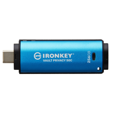 Kingston Technology IronKey Vault Privacy 50 USB flash meghajtó 256 GB USB C-típus 3.2 Gen 1 (3.1 Gen 1) Fekete, Kék (IKVP50C/256GB) pendrive