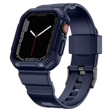 KINGXBAR CYF537 2in1 szíj Apple Watch Ultra, SE, 8, 7, 6, 5, 4, 3, 2, 1 (49, 45, 44, 42 mm) beépített tok kék színben. okosóra kellék