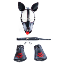 kinky puppy Puppy Kit – 6 részes fekete-piros szett érzéki élményhez játék kutyáknak