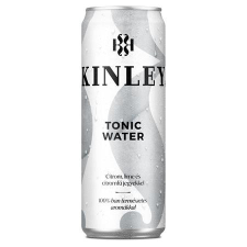 KINLEY Üdítőital, szénsavas, 0,25 l, dobozos, KINLEY, tonic-citromfű üdítő, ásványviz, gyümölcslé