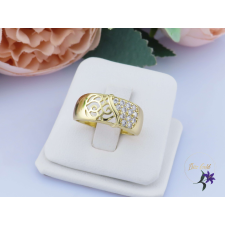  Kira antiallergén csipkemintás és fehér cirkóniaköves gyűrű-14K gyűrű