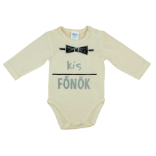 Kis főnök feliratos hosszú ujjú baba body kombidressz, body