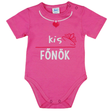 "Kis főnök" feliratos rövid ujjú baba body kombidressz, body