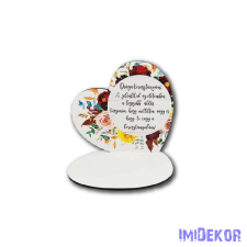  Kis talpas fa szív 13,2x12,8cm - Drága keresztanyám/szürke dekorációs kellék