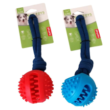  Kisállat fogtisztító labda adagoló tartós kötél játékkal - Piros játék kutyáknak