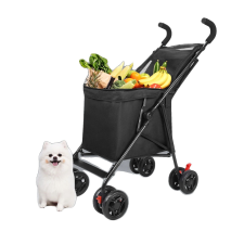  Kisállathordozó, robusztus felépítésű, összecsukható kivitel, fekete szállítóbox, fekhely kutyáknak