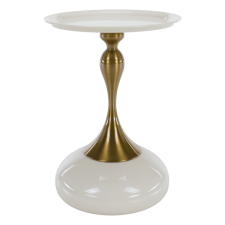  Kisasztal, fehér Ivory/arany, FEJ bútor