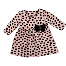  Kislányruha - Pink fekete pöttyös 98 lányka ruha