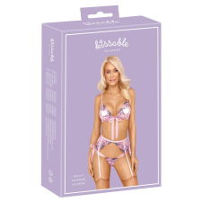 Kissable - rózsás hímzéses fehérnemű szett (pink) fehérnemű szett