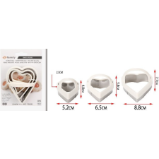 KISZÚRÓ SZÍV ALAKÚ 3DB-OS SZETT MAX:7,7X8,8CM sütés és főzés
