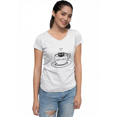  Kit-Tea - Női V Nyakú Póló